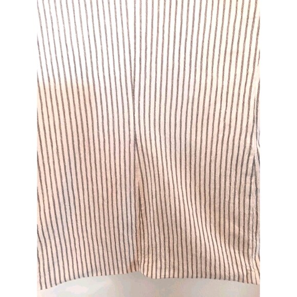 H&M Pinstripe Blazer Women's Sz 12 White Navy Striped Single Button Cotton Blend - Picture 8 of 14